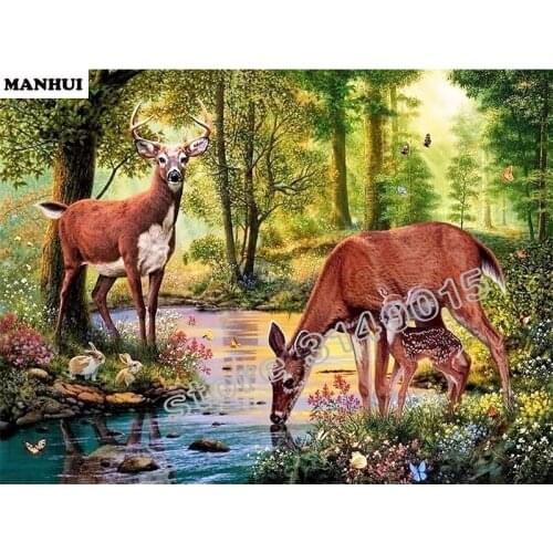 3D DIY Diamond Painting Animal Fawn Cross Stitch Crystal Needlework Diamond Embroidery Full Mosaic Decorative BFC185