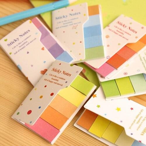 4pcs BZNVN JB98 South Korea creative stationery fresh and lovely rainbow color double-sided double color N paste