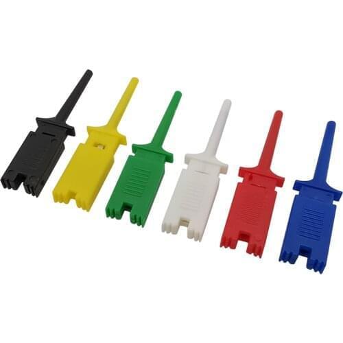 6Pcs Test Hooks Clips for Logic Analyzers Wiring Clip Connection Claw Flat Quick Test Hook Red Black Yellow Green White Blue
