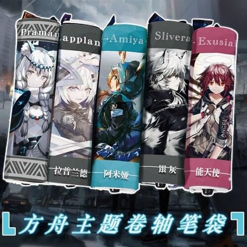 Anime Arknights SilverAsh Amiya EXUSIAI Cosplay Student Cartoon Scroll Pencil case Stereoscopic Portable Stationery Box Gifts