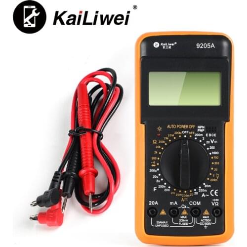 Kailiwei 9205A New Arrivals Digital Multimeter Count AC/DC Voltage Ammeter Current Ohm Precision Multimeter Home Measuring Tool