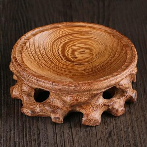 Wooden Stand for Crystal Sphere Quartz Ball Holder Orb Egg Base Hollow Wood Stand Globe Stone Decor Display