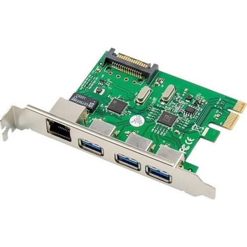 Add On Card Riser 3Port Usb3.0 5Gbps 1Potr RJ45 Lan Adapter Chip Via VL805+ ASIX AX88179 Controller Expansion Converter