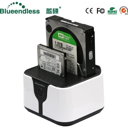 2-Bay Hdd Box 3.5 Sata to Usb 3.0 Hdd Docking Station External Hdd Case 6Gbps Plastic 2.5 for 7-12.5mm Hard Disk Case Hd Externo