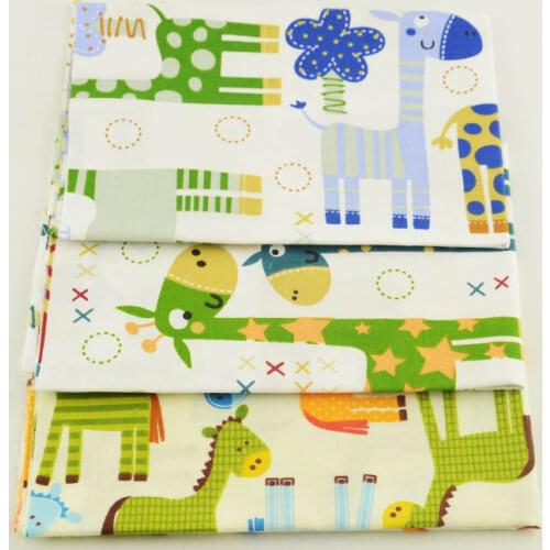Booksew Lovely Cartoon Giraffe Style Tildas Materials Patchwork Cotton Fabric Sewing Tissue 3 design Collection Other Art Work