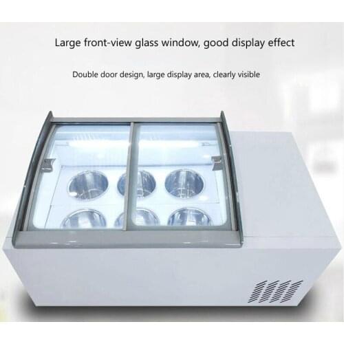 Commercial Desktop Ice Cream Display Cabinet Ice Porridge Freezer 6 Barrel Ice Cream Showcase