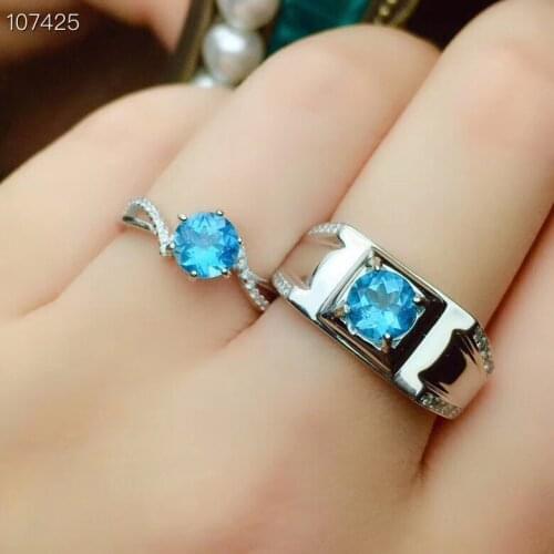 Lover Ring 100% Natural and Real Topaz ring 925 sterling silver Fine jewelry For Lover