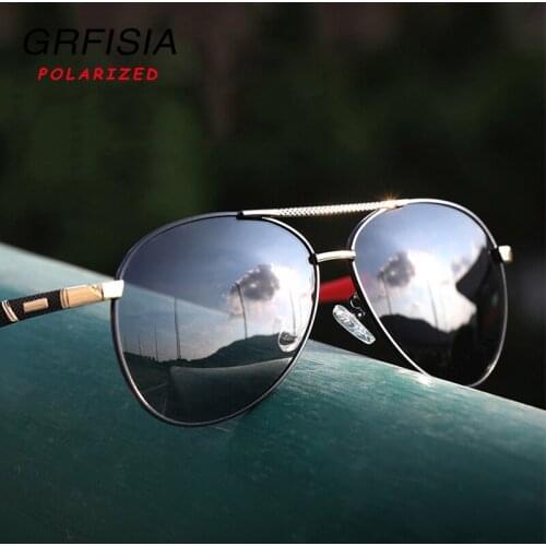 GRFISIA High Quality Photochromic Pilot Polarized Sunglasses Men Retro Style Driveing Travel Sun Glasses Unisex UV Goggles A63