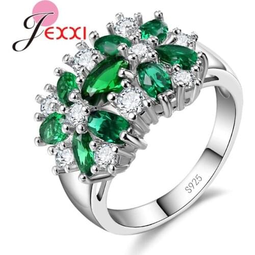 Oval Cubic Zircon Crystal Rings For Wedding Fashion 925 Sterling Silver Engagement Finger Ring Wholesale Band Rings