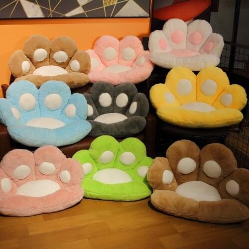 Kawaii Paw Pillow Colorful Animal Seat Cushion Stuffed Cat Paw Cushion Pillow Plush Sofa Indoor Floor Home Chair Decor Kids Gift