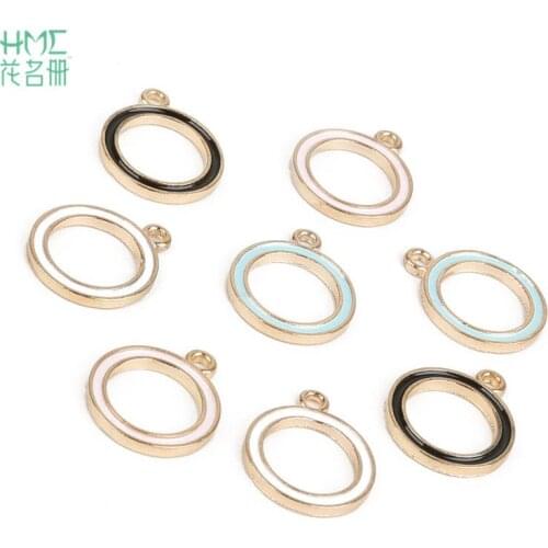 15mm Aperture Approx 1.5mm 10pcs/Pack Round Dropping Alloy Charms Pendant For Jewelry Making Bracelet Necklace DIY