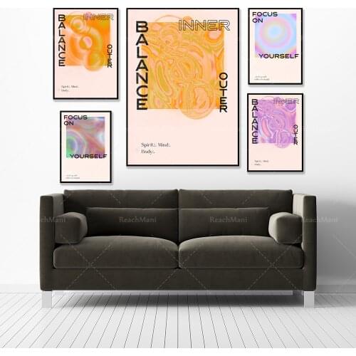 Retro psychedelic poster, gradient art, psychedelic art, halo poster, 70s home decoration, spiritual art wall decoration canvas