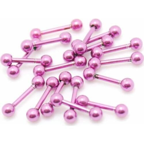Light purple steel tongue piercing jewelry ear studs jewelry earrings 10pcs 3mm balls