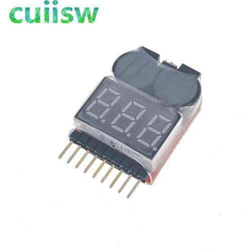 1pcs Hot Sell 1-8S LED Low Voltage Buzzer Alarm Lipo Voltage Indicator Checker Tester Wholesale Dropship