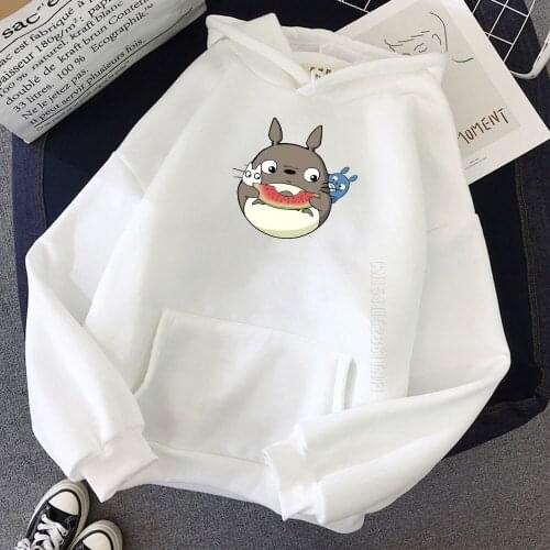 Mens Cartoon Totoro Hoodie Mens Daily Casual Fashion Designer Streetwear Pullover Long Sleeve Cute Cartoon