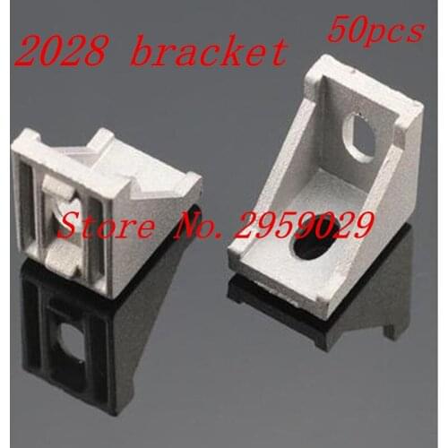 50pcs 2028 bracket corner fitting angle aluminum 20mmx28mm corner bracket fastener for EU standard 2020 aluminum profile