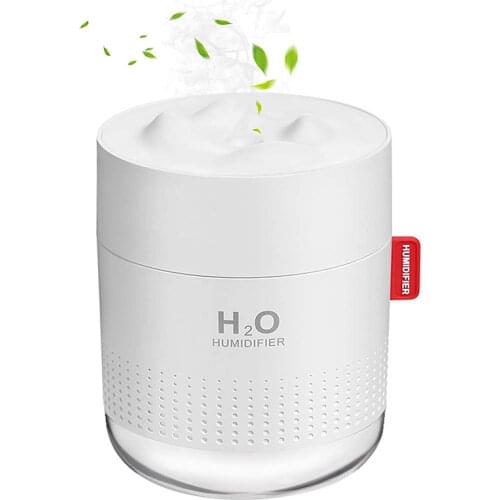USB Rechargeable Humidifier 450ml Cool Mist Air Humidifiers Portable Mini LED Light 2000mAh Battery Wireless Quiet Car Freshener