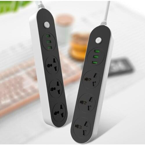 USB Power Socket 2500W High-power Socket Adapter For Home Office Fast Charging Power Strip Universal Plug With 3 USB Outputs