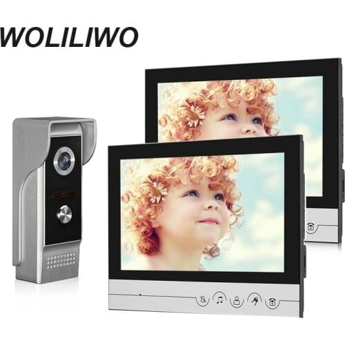 Video Intercom Doorpbell 9"TFT 2 Monitors Video Door Phone Intercom System Waterproof Camera With IR Night Vision For Home