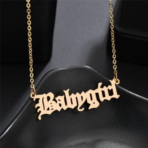 High Quality Gold Color Babygirl Letter Necklace Name Pendants 2020 New Fashion Jewelry Lovely Birthday Gift for Mom Girlfriend