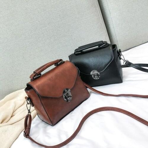 Women Vintage PU Leather Small Top-handle Shoulder Bags 2021 Ladies Casual Flap Crossbody Bags Female Luxury Messenger Handbags