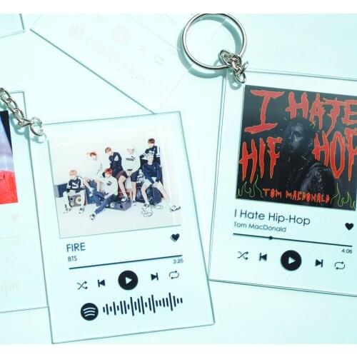 1PCS Personalize Spotify Code Print Rectangle Small Laser Cut Acrylic Card with Picture