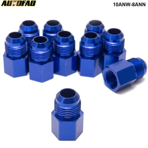 10PCS/LOT Fitting Flare Reducer Female -8 AN to Male -10AN Blue AF-10ANW-8ANN