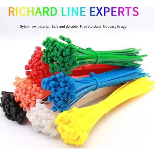 100 pcs 11 color 3*200mm Plastic Zip Tie Self-locking Nylon Cable sleeve Ties black wire binding wrap straps UL Certified