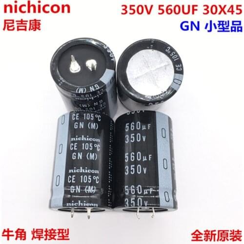 2PCS/10PCS 560uf 350v Nichicon GN 30x45mm 350V560uF Snap-in PSU Capacitor