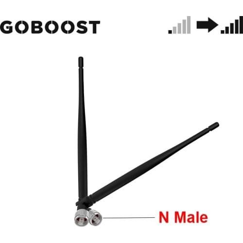GOBOOST 2 Pieces Wide Band 600-2700 MHz Indoor Antenna For GSM 850 900 1800 1900 3G WCDMA 2100 MHz Network Cellphone Repeater