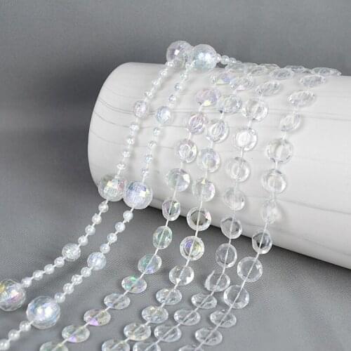 3M 4mm/5mm/6mm/8mm/10mm/12mm Artificial Pearls Beads Chain Flower Fishing Line Wedding Party Scrapbook Decoration