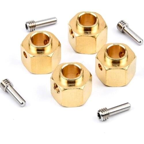 4 Uds 6/8/10/12MM latón pesado 12MM rueda hexagonal adaptador extendido para RC Crawler Traxxas TRX4 TRX-4