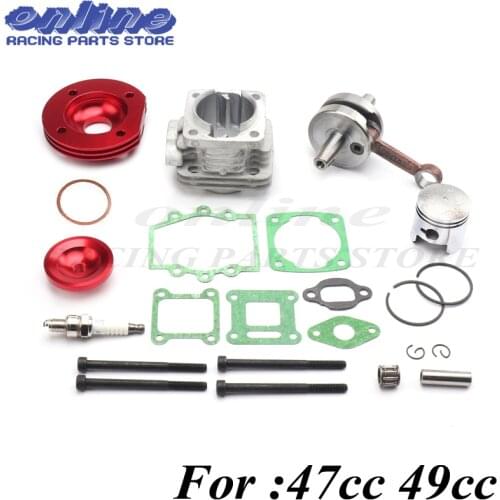 44mm Cylinder Big Bore 3 grooves Kit Crankshaft Gasket Set For 2 stroke 47cc 49cc Dirt Pit Bike Mini ATV Quad Motorcycle Pocket
