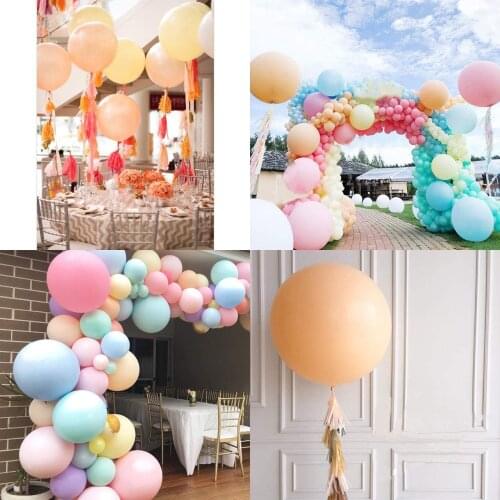 5PCS 36-Inch Large Balloon, Macaron Round Latex Helium Balloon, Wedding, Baby Shower, Birthday Party Decoration