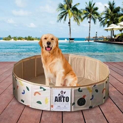 80/120cm Foldable Dog Pool Outdoor Pet Bathing Pool Tub Folding Swimming Pool Childrens Bathtub Game Ocean Ball Pool