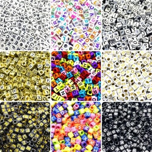 100pcs/lot 6mm Acrylic Spacer Beads Letter Beads Alphabet Beads For Jewelry Making DIY Handmade Accessories