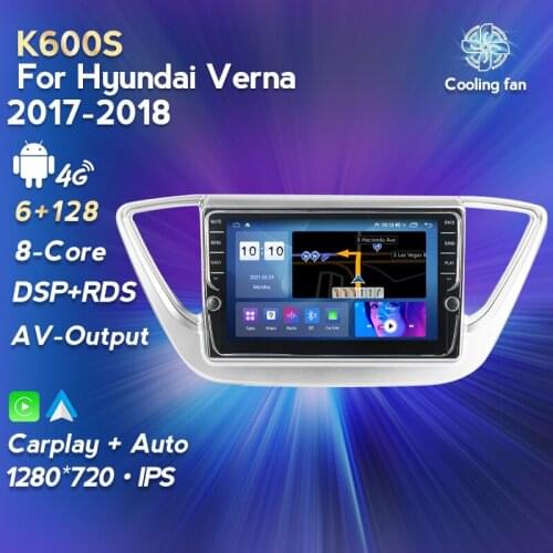 HD 1280X720 DSP Android 11 IPS RDS 6G+128G Navigation GPS For Hyundai Verna 2017 2018 Car Multimedia Radio Player No dvd 2din