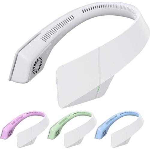 Mini Bladeless Fan Hanging Neck Fan USB Powered Fast Charge Electric Fan Headphone Design Mini Cooling Portable Neck Fan for Wor