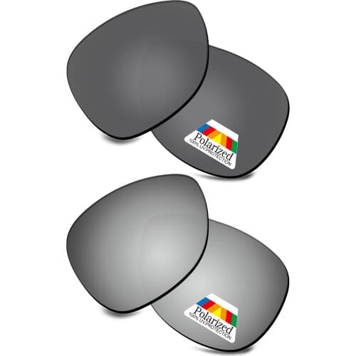 Bwake 2 Pairs Black & Silver Polarized Replacement Lenses for-Oakley Dispatch 2 OO9150 Sunglasses Frame