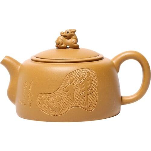 Painted Zen Heart Pot By Duan Ni Zisha Teapot Yixing Handmade Pot Kung-fu Teaware Purple Clay Drinkware For Puer Green Black