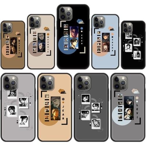 Attack On Titan Anime Case For iPhone 11 12 Pro Max 7 8 Plus SE 2020 X XR XS Max Luxury Soft Silicone Phone Case Black Cover