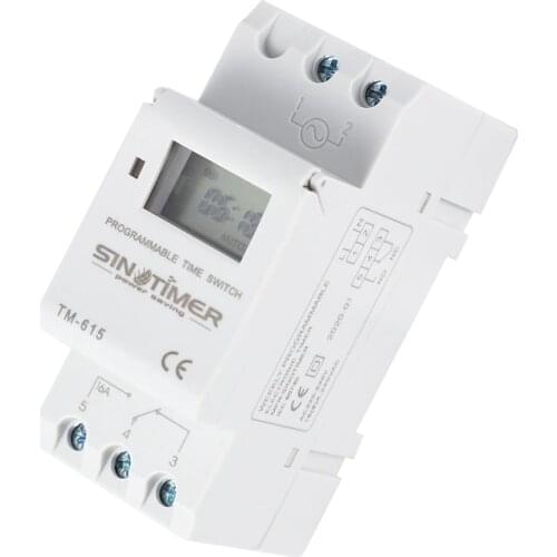 LBER Sinotimer Tm-615H-30A Electronic Weekly 7 Days Programmable Digital Time Switch Relay Timer Control Ac 30A Din Rail Mount