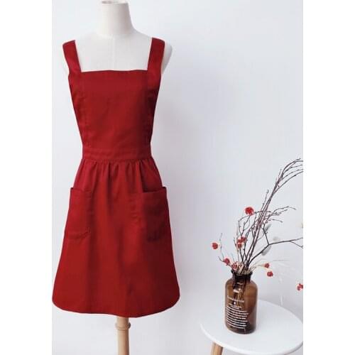 Polyester Cotton Apron Florist Waitress Maid Coffee Shop Pastry Chef Cook Work Wear Bakery Flower Shop Tea House Uniform E80