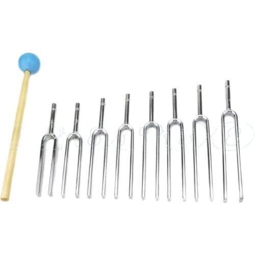 Hot sell 8Pcs/Set Aluminum Medical Tuning Fork Healing Sound Vibration Therapy 256Hz+288Hz+320Hz+341Hz+384Hz+426Hz+480Hz+512Hz