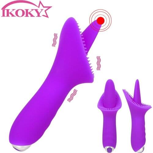 IKOKY 10 Speed Pussy Clitoris Stimulator Female Masturbator Vagina Massage Tongue Vibrator Sex Toys for Women Oral Licking
