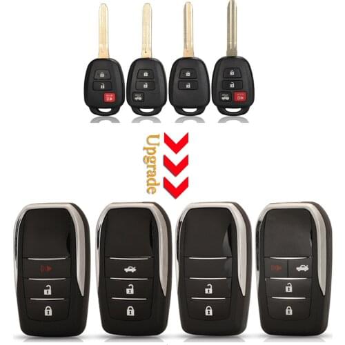 Kutery 10pcs 2/3Buttons Modified Folding Remote Car Key Shell Case For Toyota CAMRY Corolla YARIS Vios Prado With TOY43 Blade