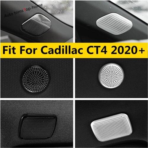 Car Roof Sound Audio Speaker Front Triangle Pillar A Tweeter Cover Trim Stainless Steel Accessories For Cadillac CT4 2020 2021