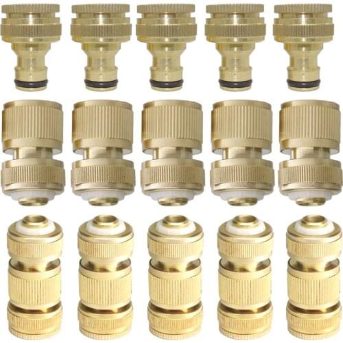 Brass Garden Irrigatior Adaptor 1/2'' 3/4'' Thread Faucet Quick Coupling 1/2" Hose Water Gun Washing Machine Connecter Fittings