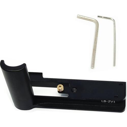 Metal Hand Grip Handle Quick Release L Plate Base Holder Bracket for Sony ZV-1 ZV1 Digital Camera on Tripod Ball Head