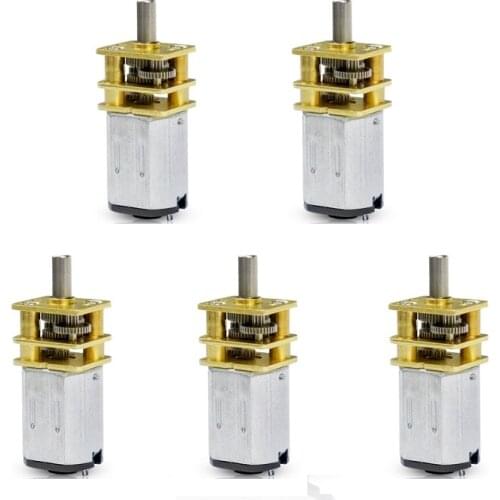 5pcs Micro N20 Gear Motor DC 3V-6V 50RPM 100RPM Slow Speed Mini 9mm Full Metal Gearbox Gear Reducer Motor Car Electronic lock